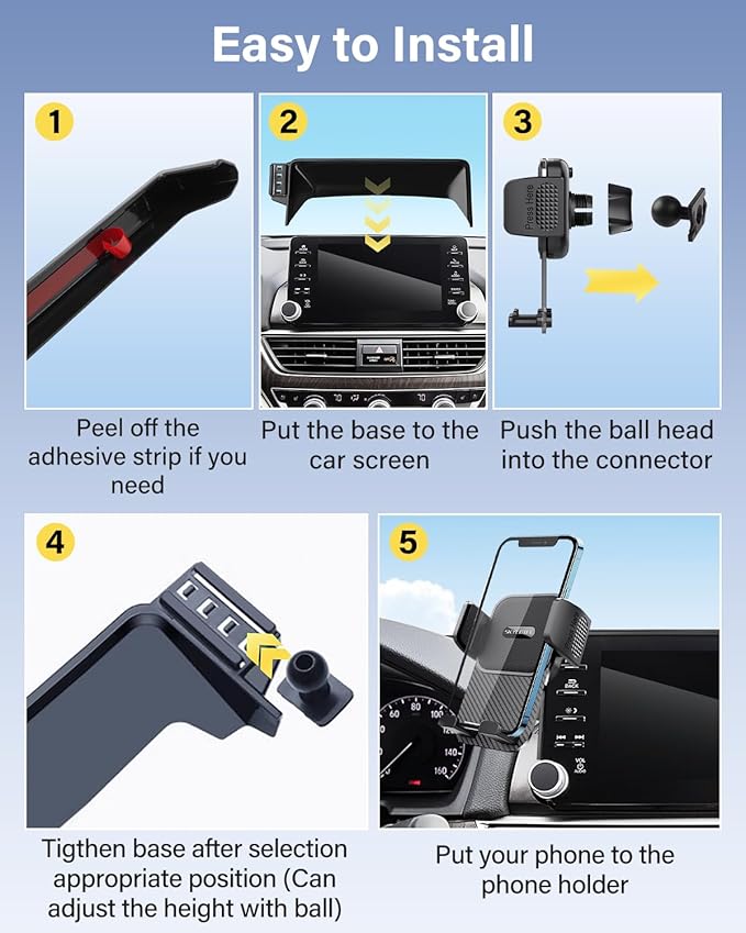 SKYLOTEC Phone Mount for Lexus RX350 RX350L RX450h RX450hL 2020 2021 2022 Accessories 12.3-Inch Screen Fixed Clip, Automobile Cradles Car Phone Holder, Cell Phone Base Not Block Air Vent