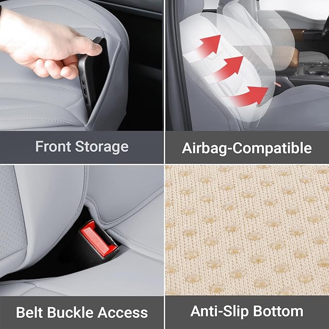 Coverland Custom Fit Car Seat Covers for SUV Compatible with [CX‑5, Forester, RAV4 Prime, Venza, RX 450h, RX 500h] Premium Waterproof Non-Slip Interior Seat Protector [Full Set Gray - Size Chart X78]
