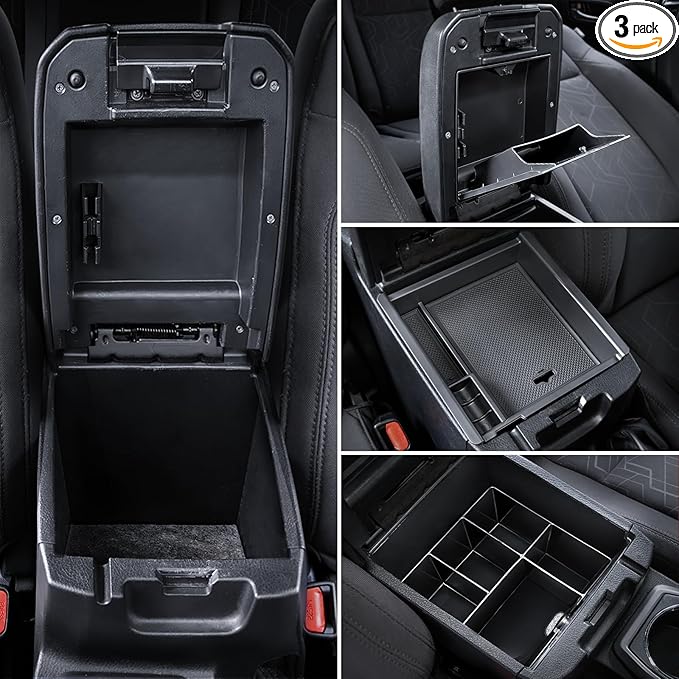 Carlimeki Center Console Organizer (3-piece set) for Tacoma 2016-2023 - for Tacoma Accessories