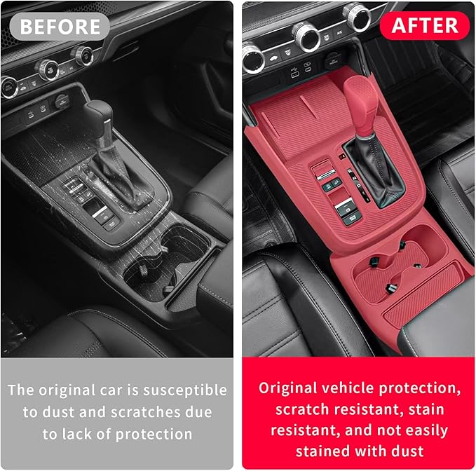Temmis Center Console Silicone Organizer with Cup Holder for Honda CRV 2023-2026 (Gasoline Version), Full-Wrap Center Consel Electrostatic adsorption Cover for Honda CRV-Black