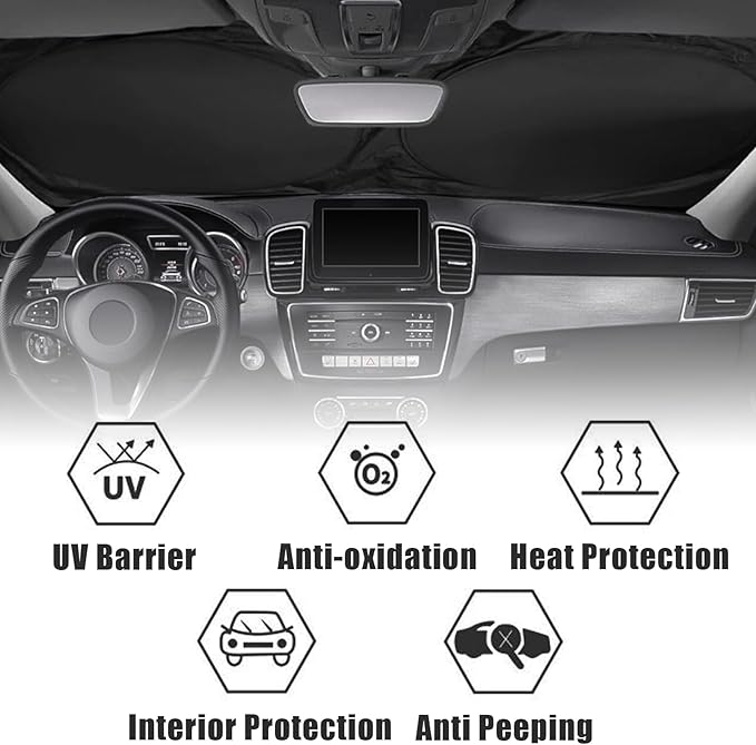 Flamingo Car Windshield Sun Shade Foldable Sunshade Front Window Cover Sun Visor Protector Accessories (59x27.5 inches)
