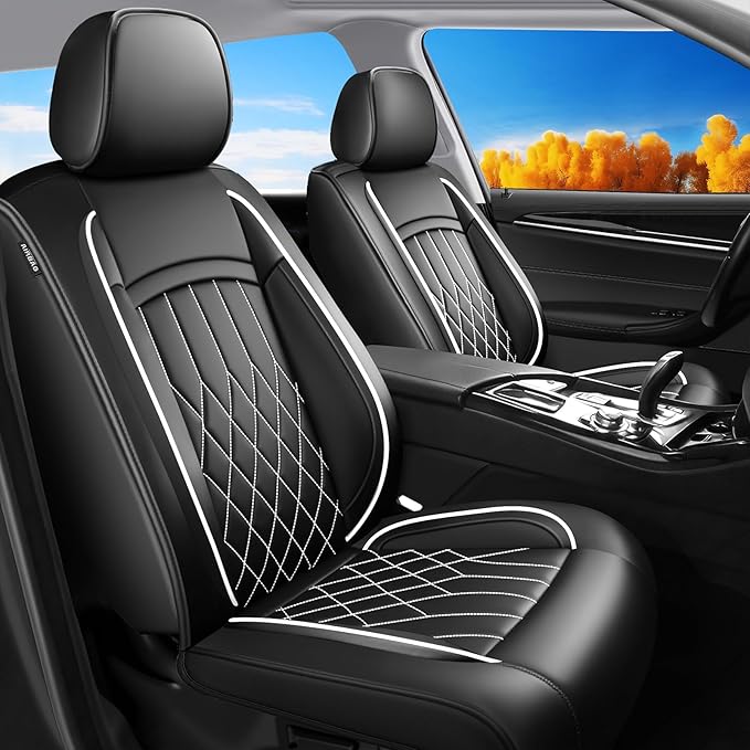 Fit RDX Car Seat Covers for Acura RDX 2010-2025 2026 - Premium Leather, Waterproof, All-Weather, Airbag Compatible, Anti-Slip, Breathable, Easy Install, Seat Protectors, Full Set, Whiteline