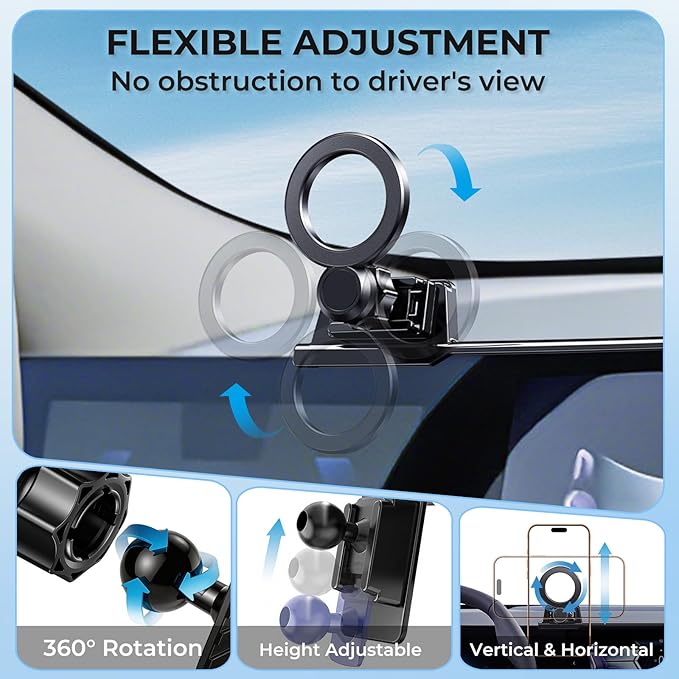 Car Phone Holder for BMW X3 2026 2025 (Only for 14.9-Inch Screen) 360° Rotation Magnetic Cell Phone Mount, Compatible with Magsafe, Does Not Affect Air Vent