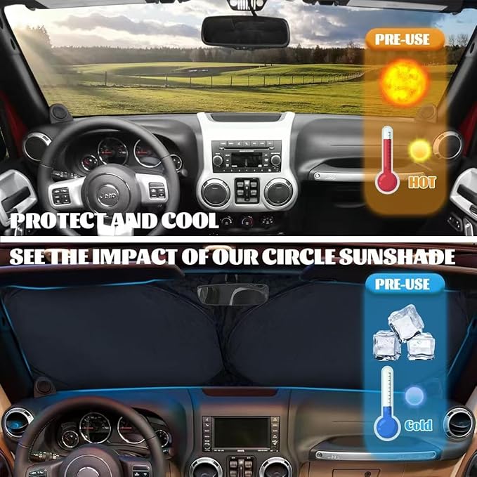 Elk Car Windshield Sunshades Mountain Sunset Forest Starry Night Silhouette Front Window Sun Shade Blocks UV Rays Sun Visor Protector for Car Sedan Truck SUV Accessories 59" L x 31.5" W