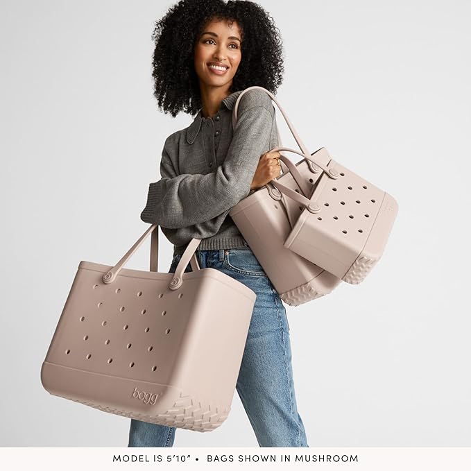 BOGG BAG Medium Tote – 15” x 12.5” x 5” – Durable, Washable, Tip-proof – Beach, Pool, Boat, Work, Sports (Coral Me Mine)