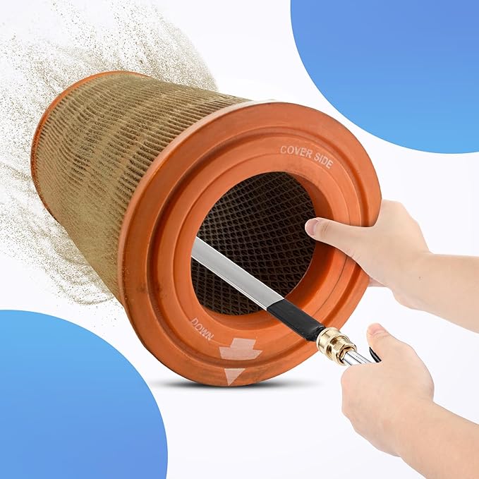 Threlaco 16" Air Filter, Radiator Cleaning Wand for High Efficiency Cooling Systems and Radiators, Water Air Cleaning Wands for Blow out Wash out Kit, Home Car Truck Power Washer Wand