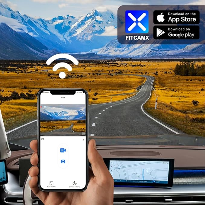 Fitcamx Front 2K+Rear 1080P Dash Cam for 2026 Hyundai IONIQ 9 (HD2-GO010) 10 Pin or 12 Pin Connector, OEM Factory Look, Dual HD Video, WiFi & APP, Loop Recording, G-Sensor, Easy to Set, 64GB Card