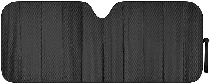 Motor Trend Windshield Sunshade for Car, Truck & SUV, Black - Folding Sun Shade for Front Window, Auto Sun Visor Heat Protection, UV Rays Blocker (58 x 24 Inch)
