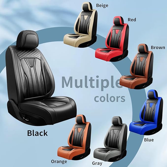 Fit HRV Car Seat Covers Compatible with Honda HRV 2016-2025 2026, Premium Leather Breathable, Wear Resistant, Airbag Compatible, All-Weather Protection & Full Coverage, Full Set Blue&Black