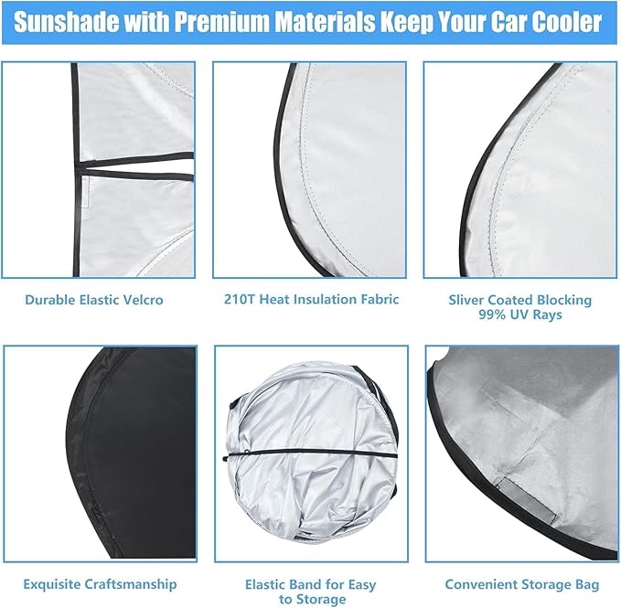 Custom Fit Windshield Sun Shade for 2021-2025 2026 Kia Sorento SUV Accessories, Foldable Front Window Sunshade, Sun Visor Block Out UV Rays & Heat, Keep Car Cool