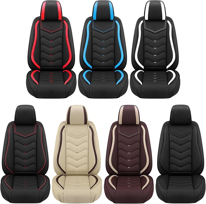 Car Seat Covers Fit for Toyota rav4 2000-2026, Stylish Sport Seat Covers, Waterproof Wear-Resistant Premium Nappa Leather Car Seat Cover.(Full Set/Coffee Color)