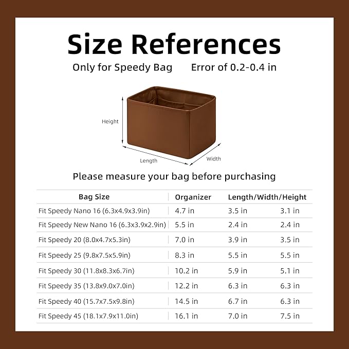 DGAZ Silk Purse Organizer Insert Fits LV Speedy 16/20/25/30/35/45 bags，Silky Smooth Bag Organizer，Luxury Handbag & Tote Shaper（Gold，SP35）