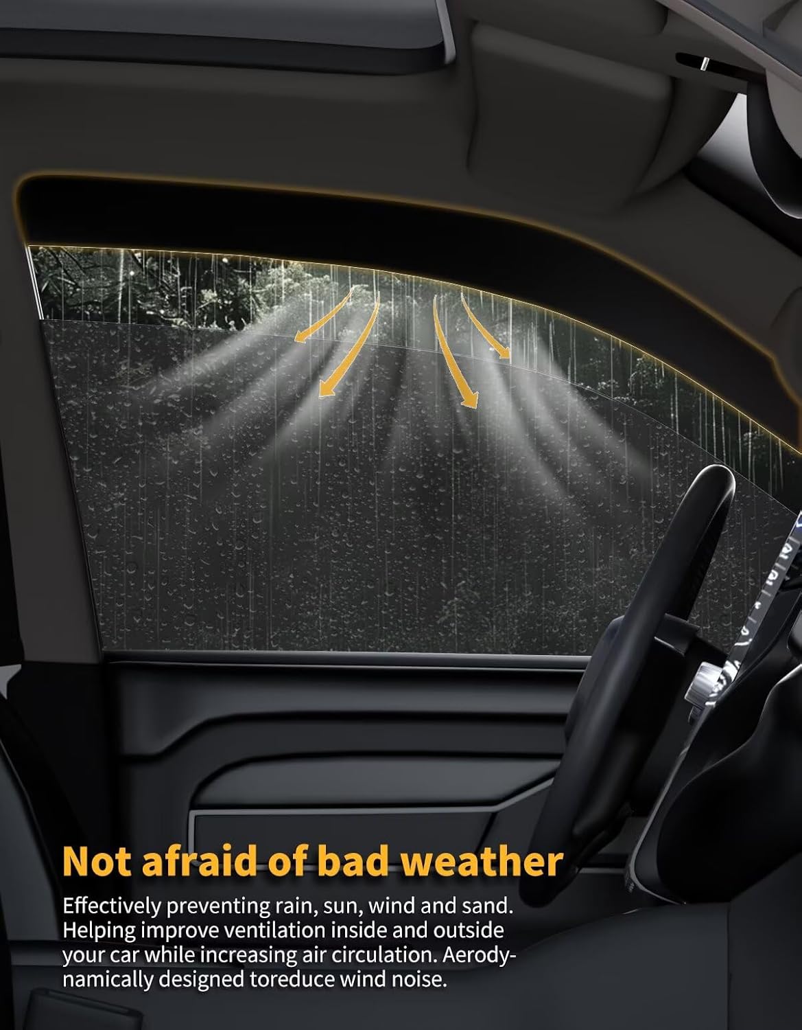 in-Channel Window Rain Guards Fit for Honda CR-V CRV 2023 2024 2025 Extra Durable Window Visors Window Deflectors Vent Visors Vent Shades Car Accessories-4 pcs 2-Q03