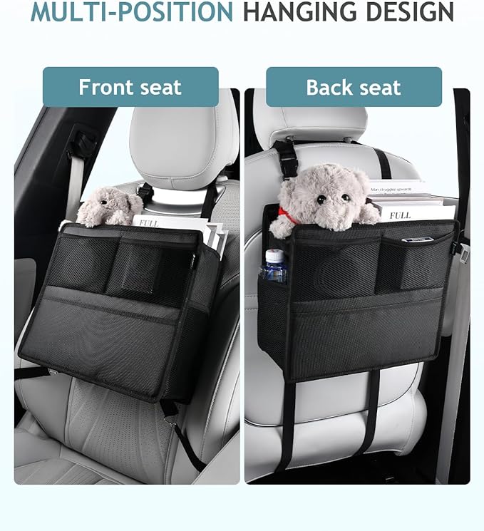 FLORICH 2-in-1 Car Backseat Organizer & Trash Can, Waterproof Hanging Organizer with Storage Pockets for Car Truck SUV