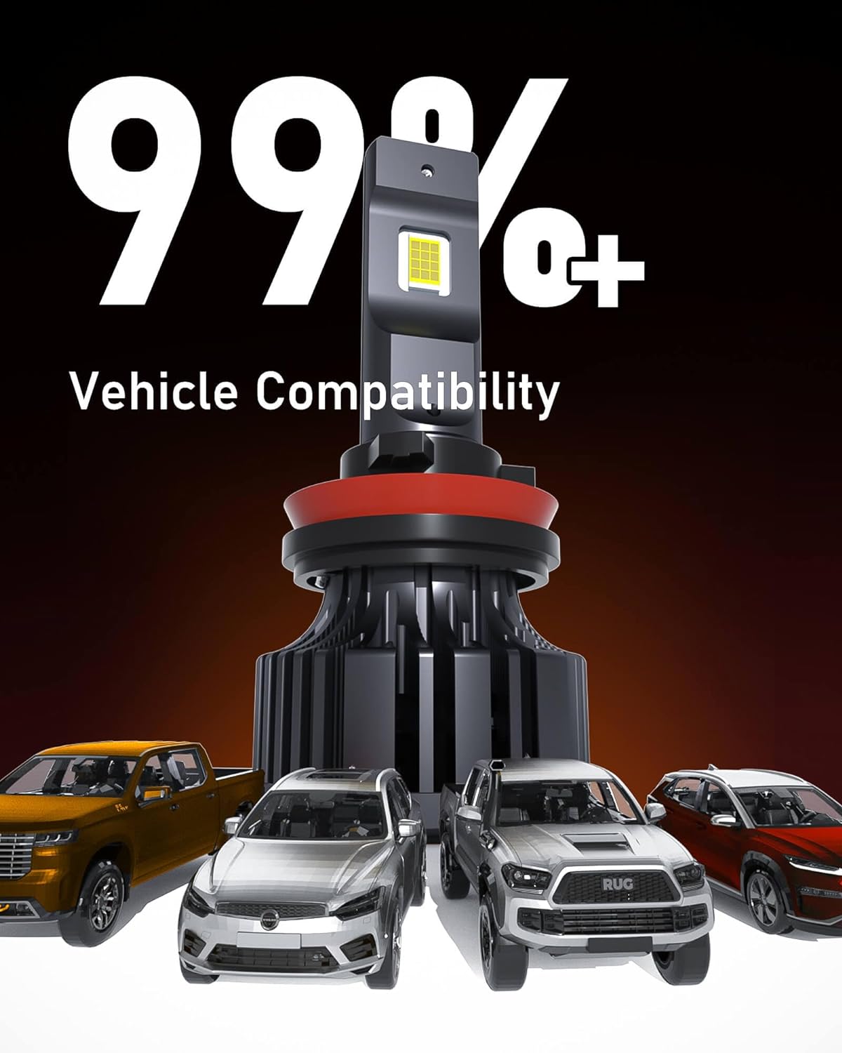 Hikari 2025 25000LM 9005 HB3 LED Bulbs, 45W Upgraded Core-12, High Lumens LED Kit, 6000k Cool White, IP68 Waterproof, 9145 9140 H10 Foglight,Pack of 2