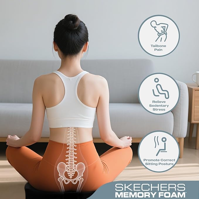 Skechers Seat Cushion Memory Foam,Donut Pillow Office Chair Cushion for Tailbone Pain Relief,Butt Pillow for Office Chair,Car seat Cushion,Long Sitting Office Workers,and Car Drivers,Green