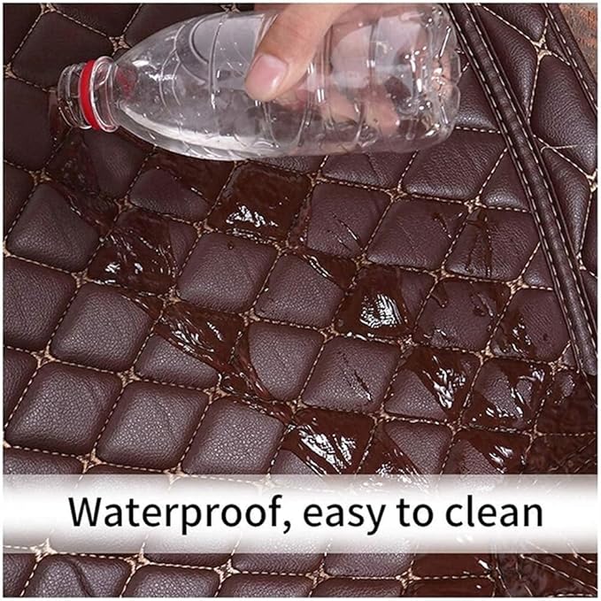 Custom Car Mats All Weather Fit Automotive Floor Mats PU Leather Protector Mat for Most Sedan, SUV, Truck Floor Mats (Black and Purple)