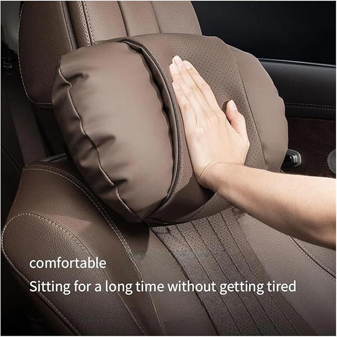 1/2PCS PU Leather Car Neck Pillow & Lumbar Support Cushion, Breathable Universal Seat Headrest Waist Pad, Soft Support Cushion for Daily Driving and Travel(A Style backrest)