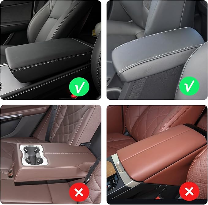 Car Center Console Cover,Microfiber Leather Car Armrest Cover Cushion with Storage Bags, Universal Car Armrest Storage Box Car Interior Accessories for Most Vehicles, Khaki