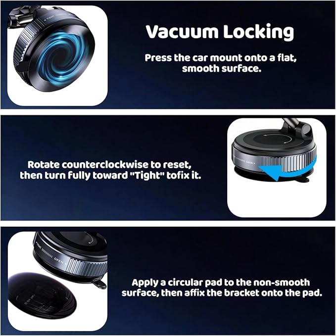 Upewefi 2026 Upgraded Car Phone Holder for Mag Safe, 3500gf Strongest Magnetic, 360° Adjustable Car Phone Holder, Phone Holders for Your Car (1pcs-Ring Shaped Black)