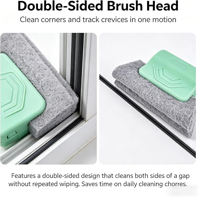 2026 New Magic Window Track Cleaner, Window Groove Cleaning Brush Tools Set, for Cleaning Tile Grout, Louver Blades, Car Air Conditioning Vents, and Narrow Gaps (3pcs Gray)