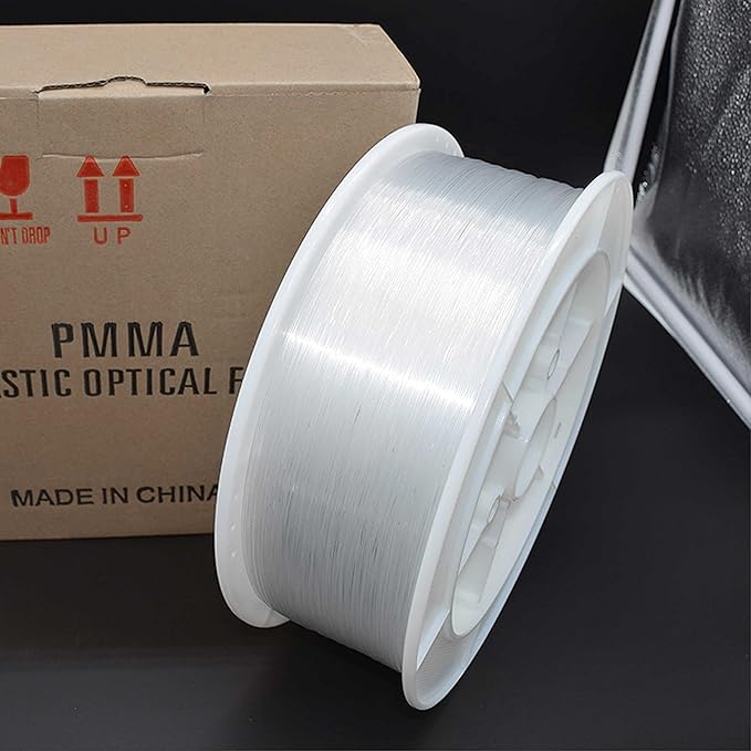 Ultra-Bright PMMA Plastic End Glow Optical Fiber Light for Fiber Optic Star Ceiling Light lamp Starlight Headliner kit for car Home(0.118in diameter/492ft Per roll)