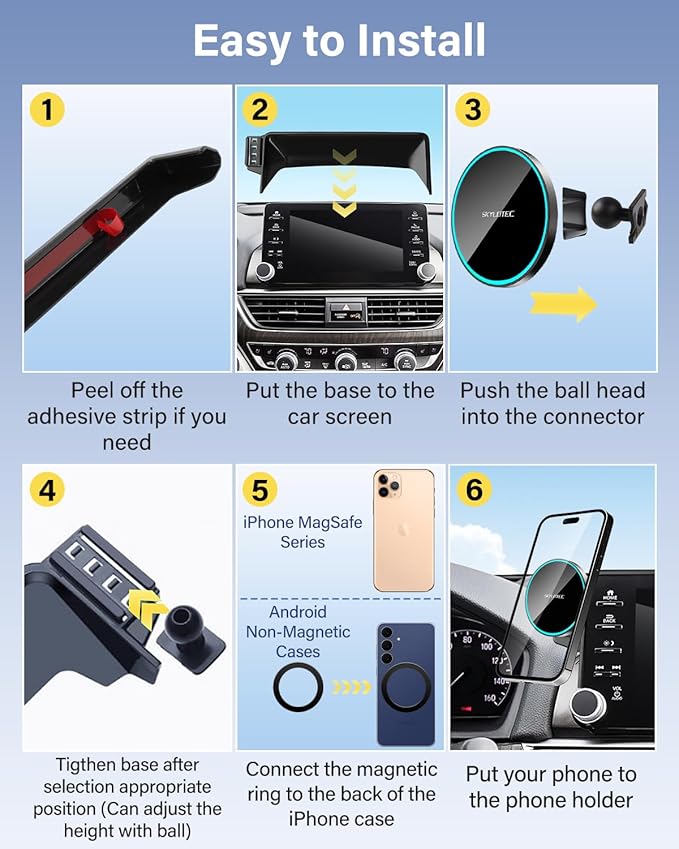 Phone Holder for BMW 4 Series 2021-2023/3 Series 2019-2022/2 Series 2022-2024 Accessories 10.25-Inch Screen, Car Magnetic Phone Mount Compatible with MagSafe, Magnets Fast Wireless Charger Phone Base