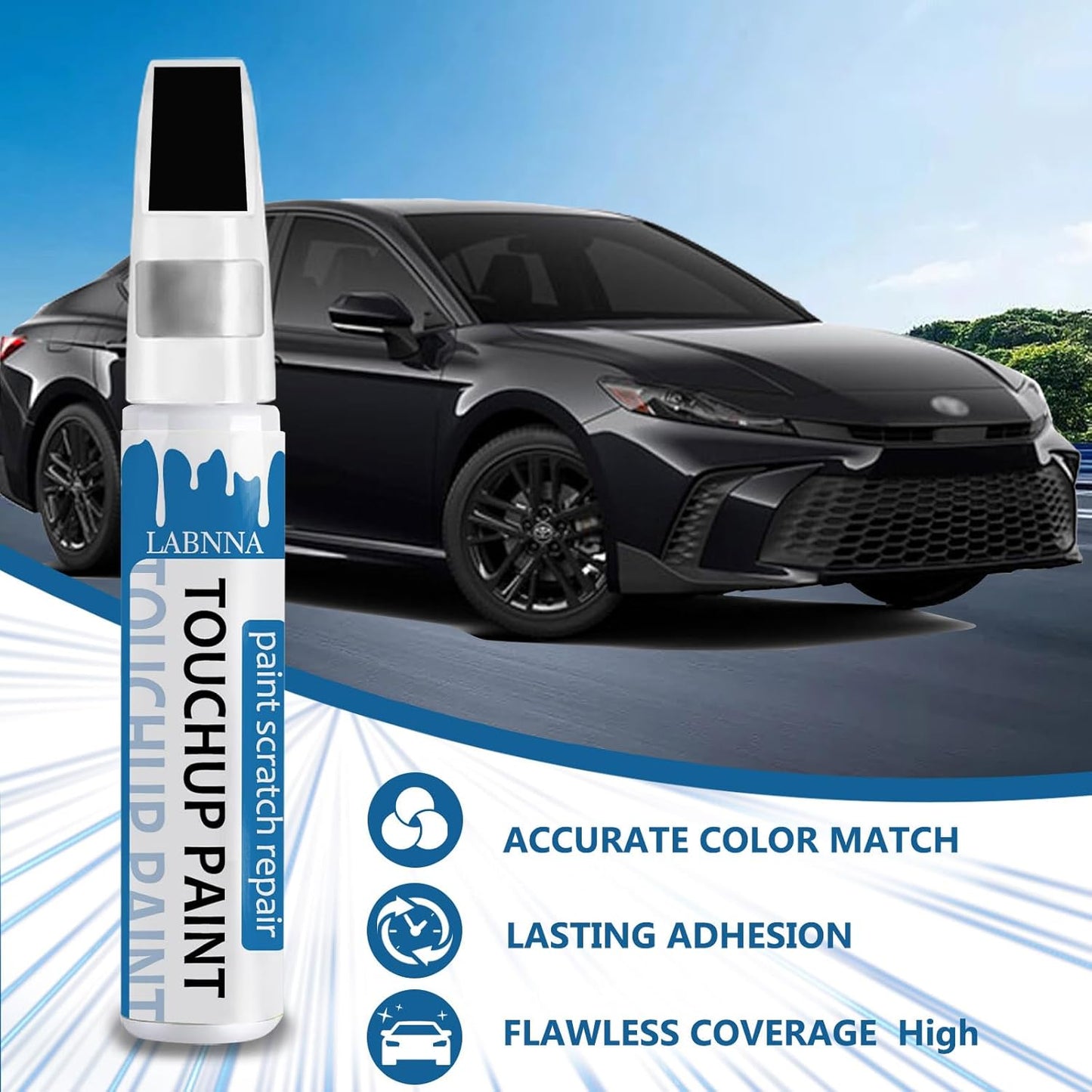 Super White/Ice Cap (040) Touch Up Paint for Toyota-Exact Match 2 in 1 touchup Paint Pen for Chips and Nicks Repair Car Paint Scratch Repair Kit