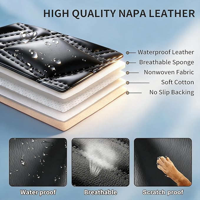 Fit RLX Car Seat Covers for Acura RLX 2013-2020 - Premium Leather, Waterproof, All-Weather, Airbag Compatible, Breathable, Easy Install, Seat Protectors, Only 2 Front seat Covers, Redline