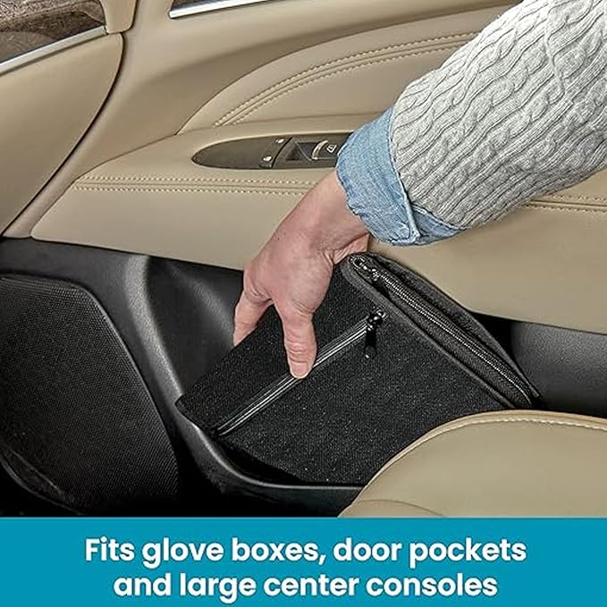 aqxreight Universal Car Glove Compartment Organizer with 6 Pockets, Zipped Outer Pocket, and Inner Slit Pocket for Easy Access to Documents and Cards, 600D Oxford Cloth