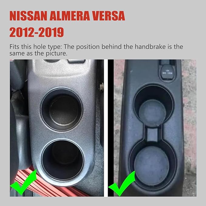 Car Armrest Box for Nissan Almera Versa 2012-2019 Auto Accessories Center Console Leather Arm Rest Double-Layer Storage Space with Cup Holder (White Thread)