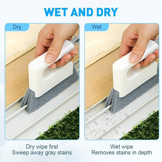 Magic Window Track Cleaner, 2026 Upgraded Handheld Cleaning Brush Set, Creative Cleaner Brushes Tools for Window lides Gaps, Sliding Door Track, Tile Lines Shutter Car Vents (3pcs White)