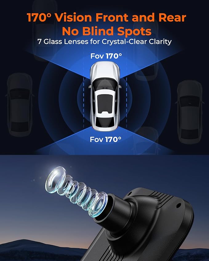 ACUMEN 4K Rear View Mirror Camera,Smart 12" Touch Screen Mirror Dash Cam Front and Rear,Backup Camera for Cars & Trucks with Blind Spot Detection (M4 3CH)