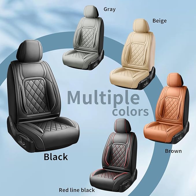 Fit HRV Car Seat Covers Compatible with Honda HRV 2016-2025 2026, Premium Leather Breathable, Wear Resistant, Airbag Compatible, All-Weather Protection & Full Coverage, Full Set Black