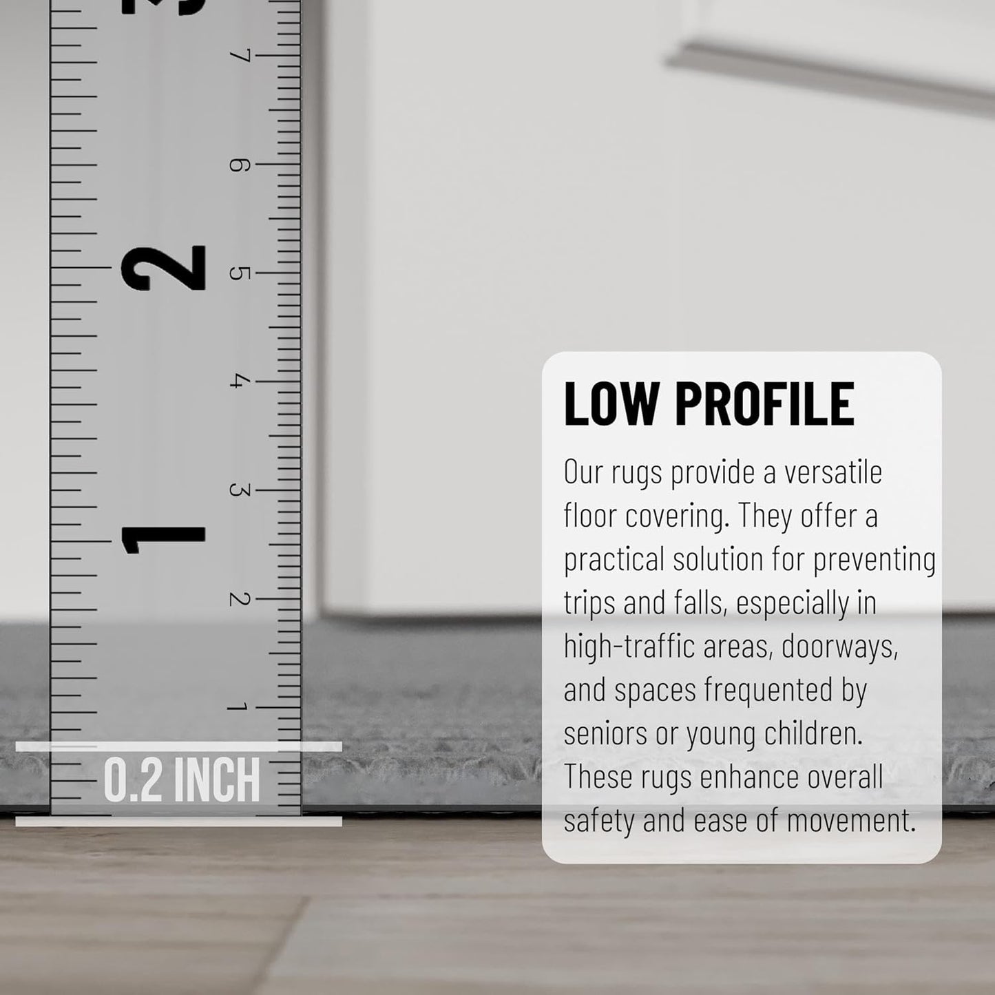 Ottomanson 2'7" x 18' Hallway Runner with Scraper Pile - Extra Durable Non-Slip Rug Mat for Indoor & Outdoor Use - Ideal for Kitchen, Entryway & Garage - High-Traffic Carpet, Gray