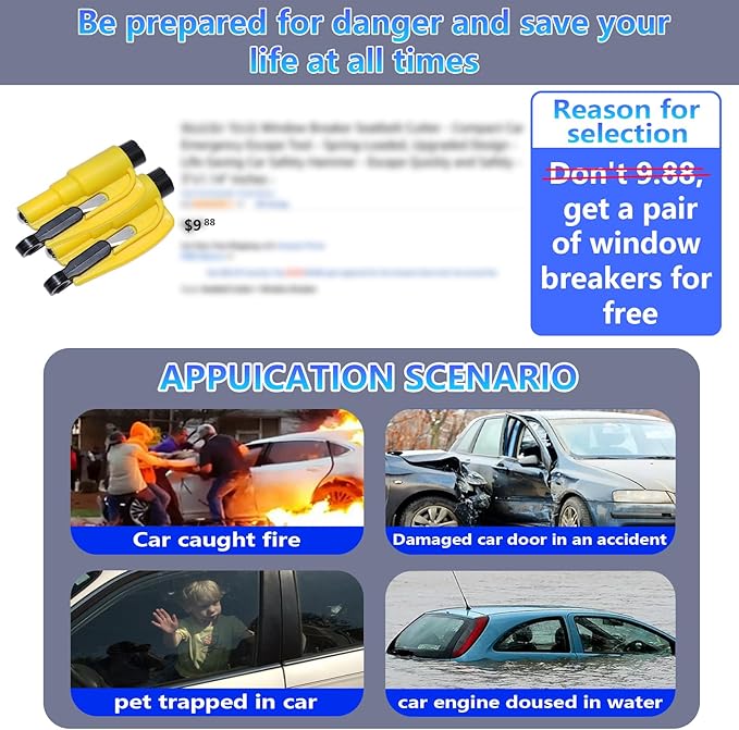 【Compatible with Toyota Highlander】 Seat Gap Filler,No Drop Seat Guard Compatible with Toyota Highlander.Drop Seat Guards for Cars(2Pcs),Emergency Keychain Car Escape Tool(2Pcs)