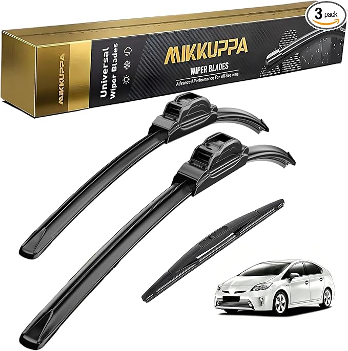 MIKKUPPA 26"+19"+16" Windshield Wiper Blades Replacement for 2010-2015 Toyota Prius, Front & Rear Durable Stable Quiet All Season Wiper Blades Set (Pack of 3)