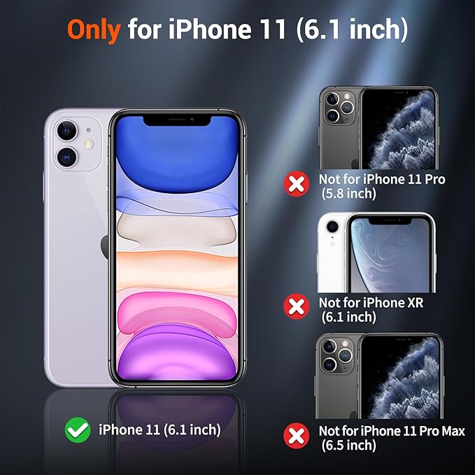 SUPFINE Magnetic for iPhone 11 Phone Case with Screen Protector (Compatible with MagSafe) (Military Grade Drop Protection) Translucent Matte Shockproof Phone Cover,Starry Orange