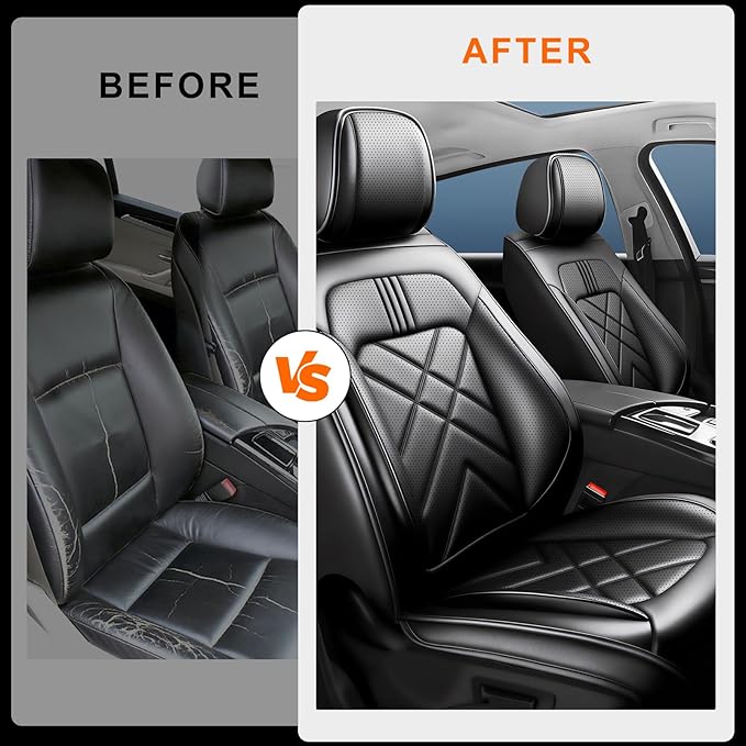 CX-30 Car Seat Covers Custom Fit for Mazda CX-30 2020-2026, Full Coverage Premium Leather Waterproof Breathable Seat Covers, Automotive Seat Protectors, Airbag Compatible(2 Front Seats, Black)