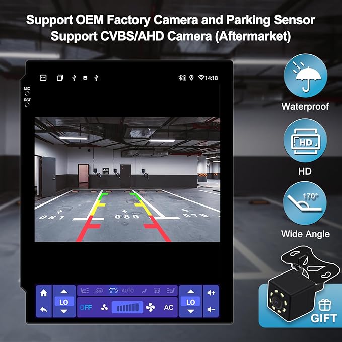 2+64G Android 14 Double Din Car Stereo for Ford Explorer 2011-2019 with 10.4 Inch Touchscreen Radio Built-in Wireless Carplay/Android Auto/GPS/Bluetooth/FM/AUX-in/Steering Wheel Controls/Backup Camera