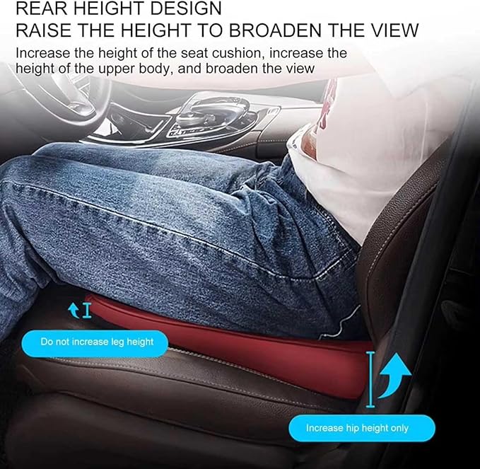 Memory Foam Car Seat Cushion for BMW X5 G05 2018-2023, Wedge Booster Lumbar Support Pad for Drivers Office with Non-Slip Base,Brown-6cm