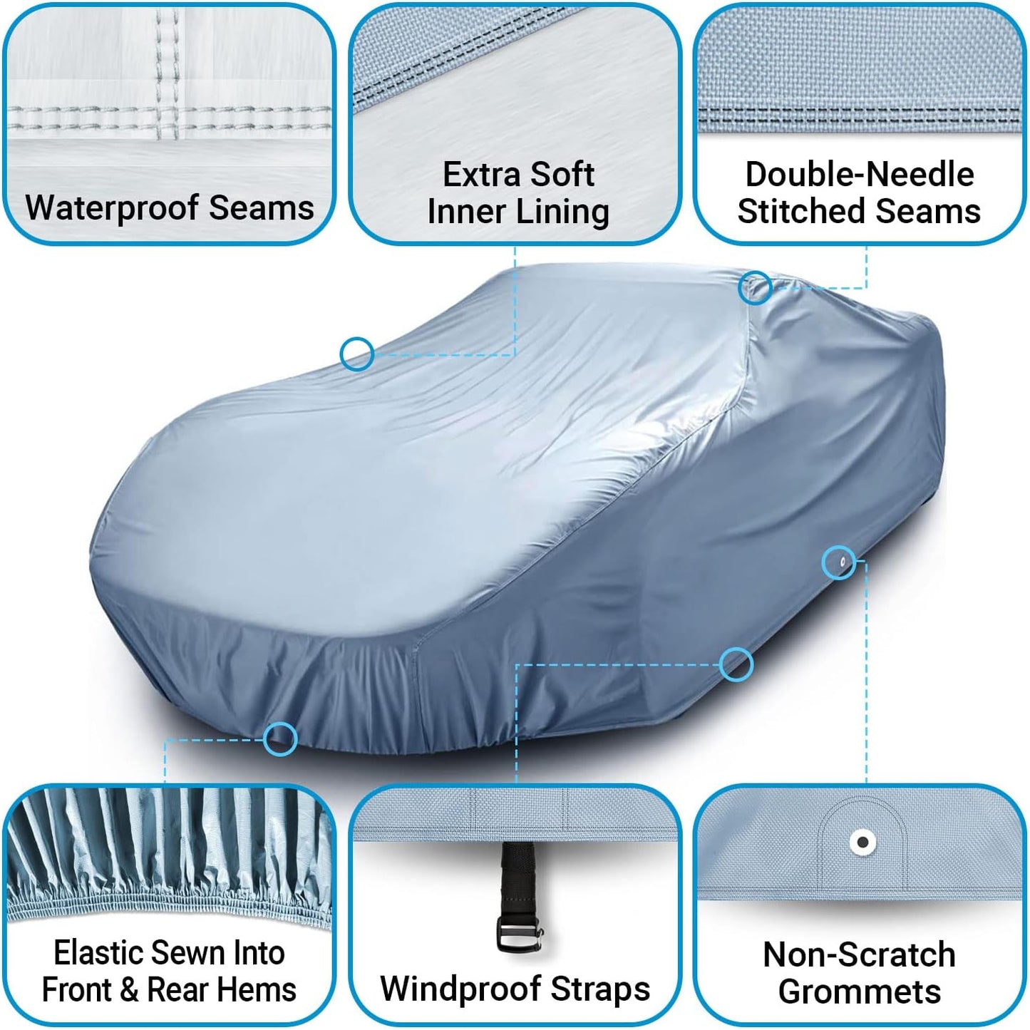 iCarCover Premium Car Cover for 1950-1958 Pontiac Catalina Heavy Duty Waterproof All-Weather Automobiles Custom Fit Indoor Outdoor UV Snow Protection Covers with Straps and Bag