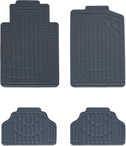 Eurow Universal Cut to Fit Car Floor Mats 4 Piece Set - Gray