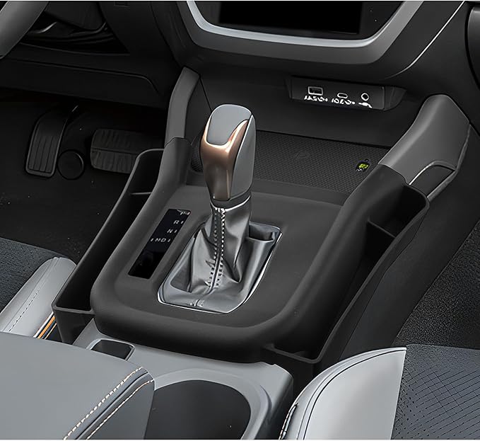 Center Console Organizer Side Pockets Fit for 2025 2026 Subaru Forester Accessories Gear Shift Cover Organizer Seat Gap Storage Box Wireless Charging Silicone Protective Pad (Not for Base & Wildness)