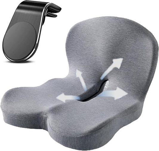 Back and Seat Cushion, Trucker Seat Cushions for Long Sitting, Car seat Cushion with Back Support, Seats Cushions for Lumbar Pain and Supporting The HIPS, Trucker Essentials (F)