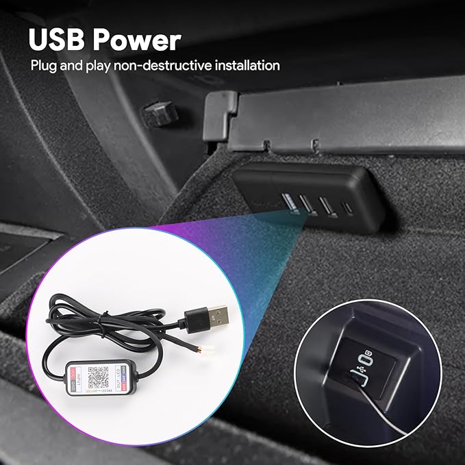 Ambient Lighting Wireless Charging Frame for 2025-2026 Tesla Model Y (Includes Juniper) 2024-2026 Tesla Model 3 PC Stylish Decorative Accessories (Big Starry Sky, Purple)