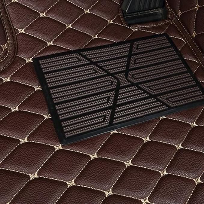 Car Floor Mats for 99% Cars, Trucks and SUVs Full Coverage Pads Protection Non-Slip Leather Floor Liners (Brown)