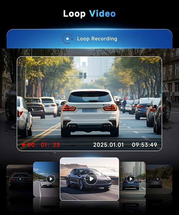 4 Channel 360 Dash Cam Front and Rear Inside Left Right, Dash Camera for Cars, Built-in Night Vision, Sensitive Motion Detection 24/7 Recording Parking Mode Monitor Reversing Help