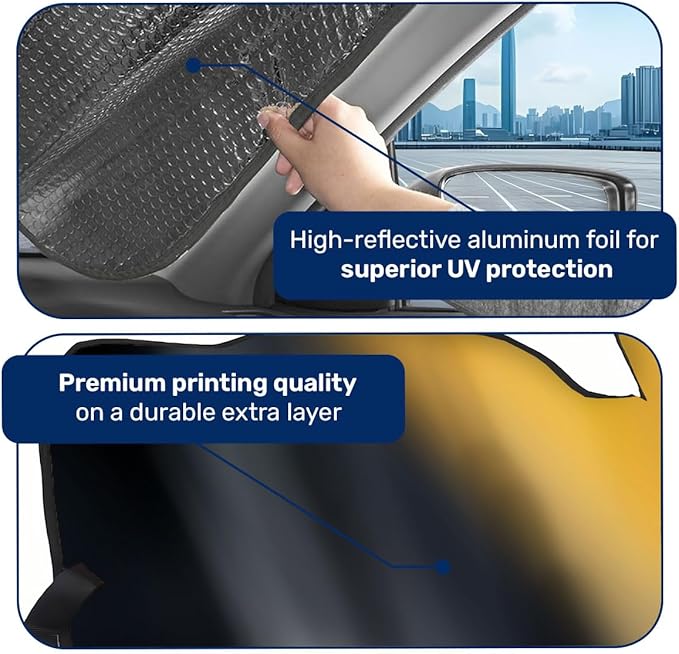 GENANY Yellow Eyes Windshield Sun Shade for Car SUV Truck (64x32 Inches), Sun Shade Windshield, Shades for Front Windows, Protector Blocks UV, Car Decor