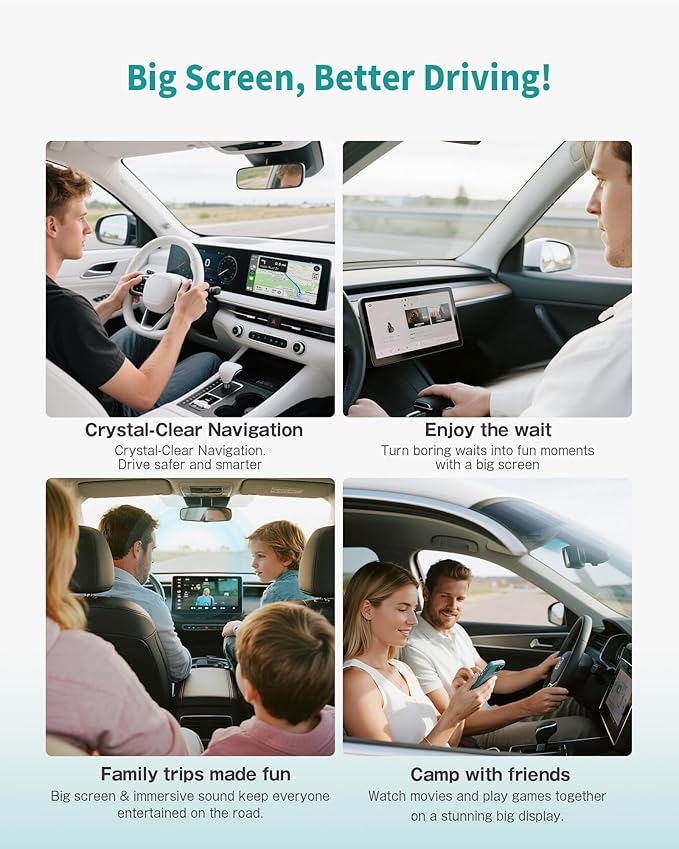 OTTOCAST Mirror Touch Wireless CarPlay Adapter - Bi-Directional Phone Mirroring & Dual Mode for Factory Wired CarPlay - Seamless iPhone & Android Integration